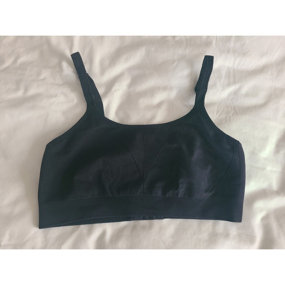 SOMA Sport Seamless Ballet Back Bra Black Size L Wireless Comfort Stretch